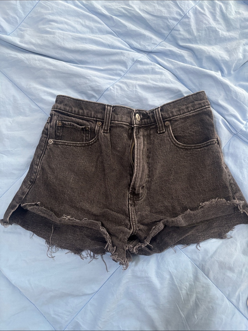 Abercrombie & Fitch Black Washed Denim Cutoff Shorts